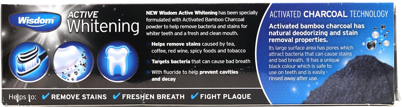 Wisdom Active Whitening Fluoride Toothpaste Fresh Mint 100ml - 2
