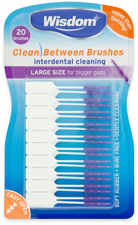 Wisdom Clean Between Interdental Large Brushes 20 Pack