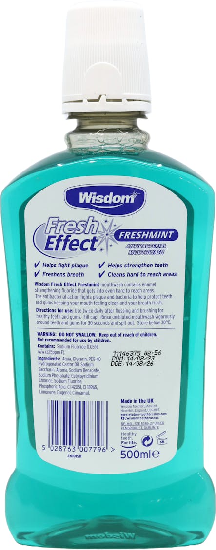 Wisdom Fresh Effect Mouthwash Freshmint 500ml - 2
