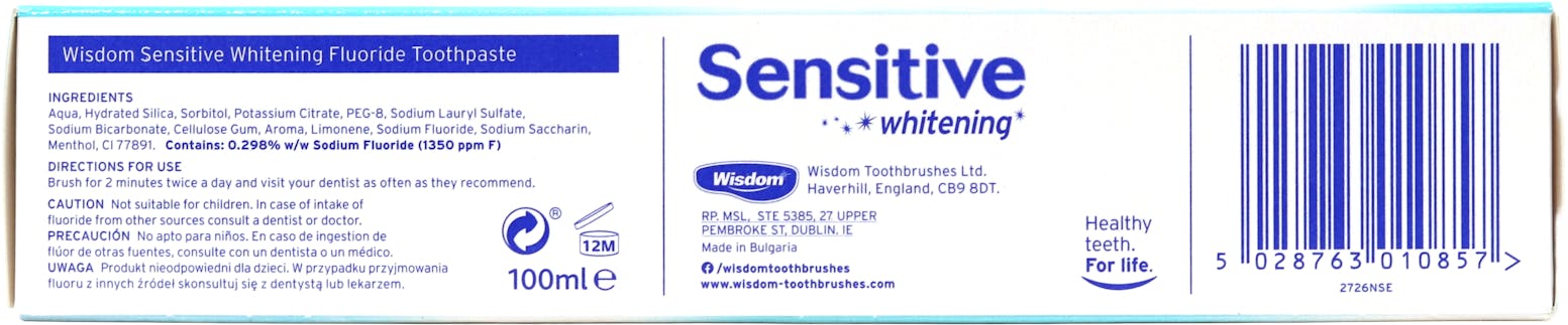 Wisdom Sensitive + Whitening Toothpaste 100ml - 3