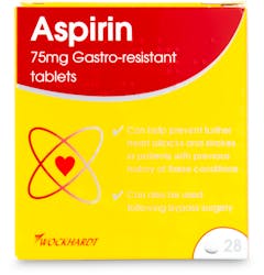 Aspirin 75mg Gastro-Resistant 28 Tablets