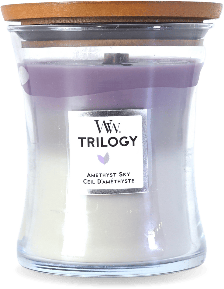 Woodwick Hourglass Candle Trilogy Amethyst Sky 275g