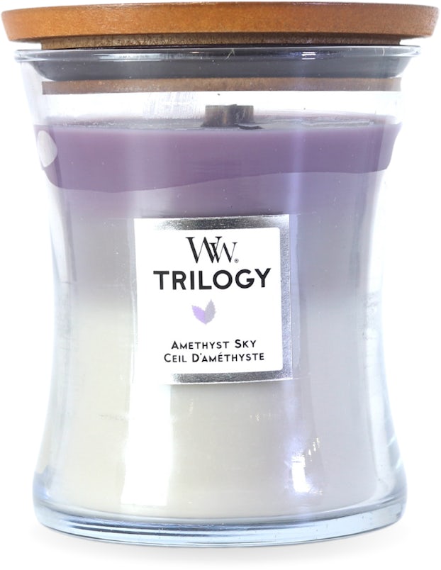 Woodwick Hourglass Candle Trilogy Amethyst Sky 275g