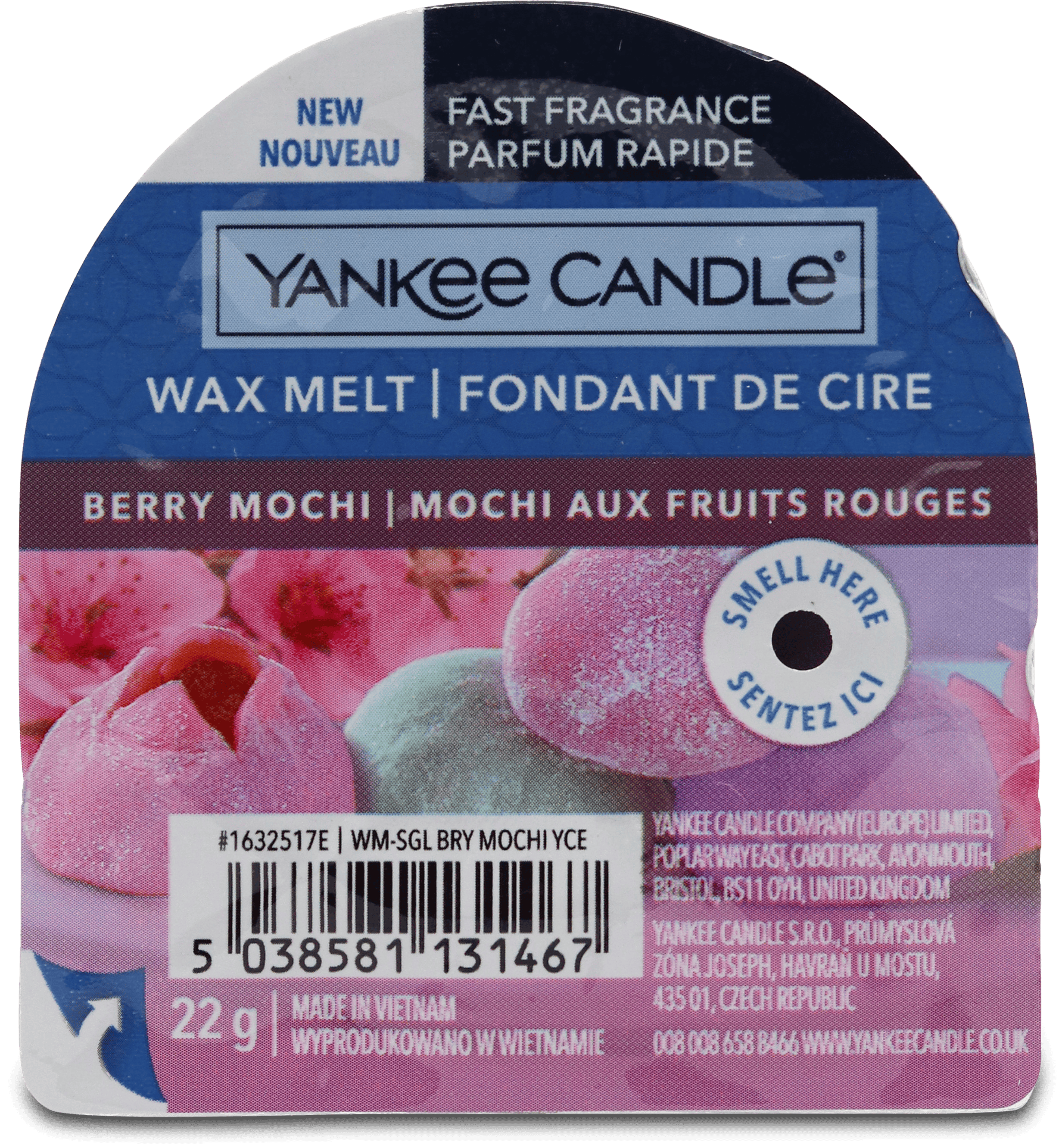 Yankee Candle Wax Melt Berry Mochi 22g