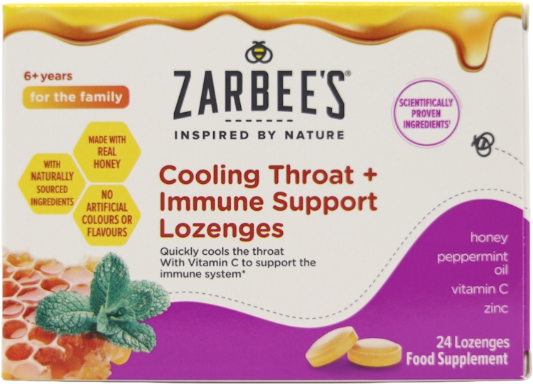 Zarbee's Cooling Throat + Immune Support 24 Lozenges