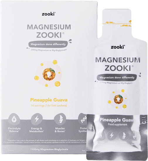 Zooki Magnesium Pineapple Guava Liquid Sachets 14 x 15ml