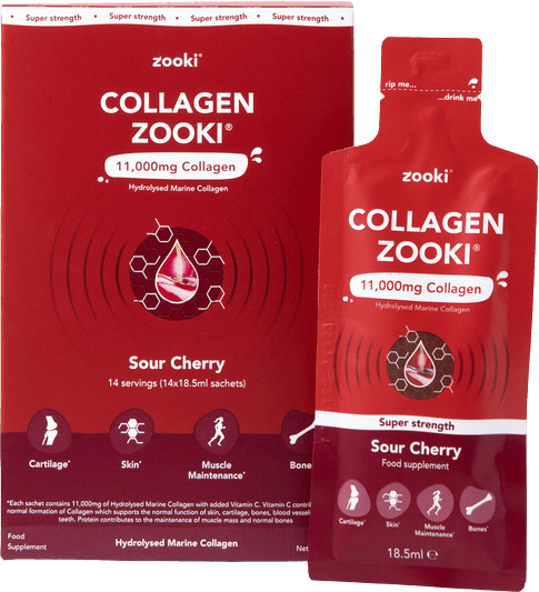 Zooki Super Strength Collagen Sour Cherry Liquid Sachets 14 x 18.5ml